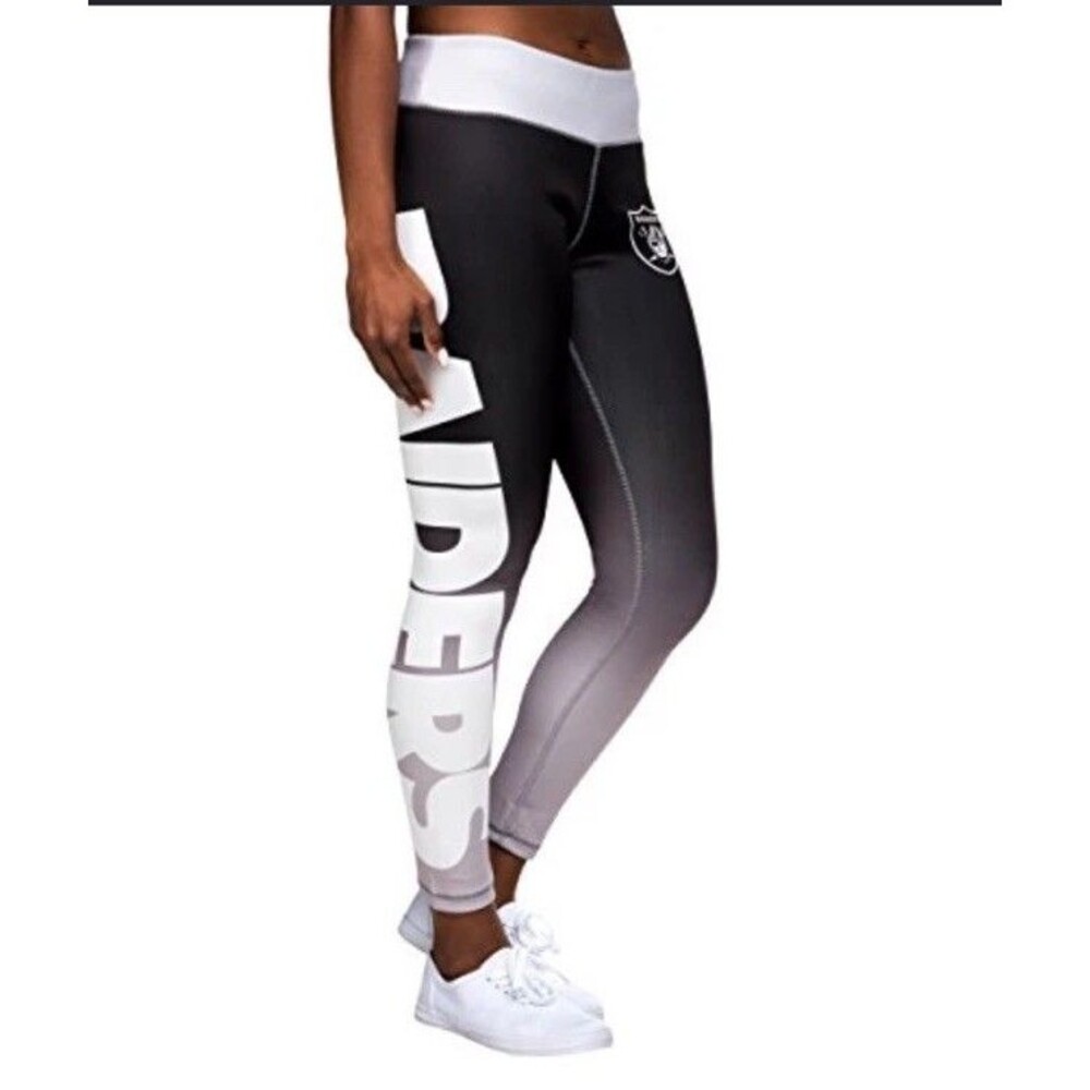 FOCO NFL Licensed Las Vegas Raiders Gradient Print Leggings Women's Medium